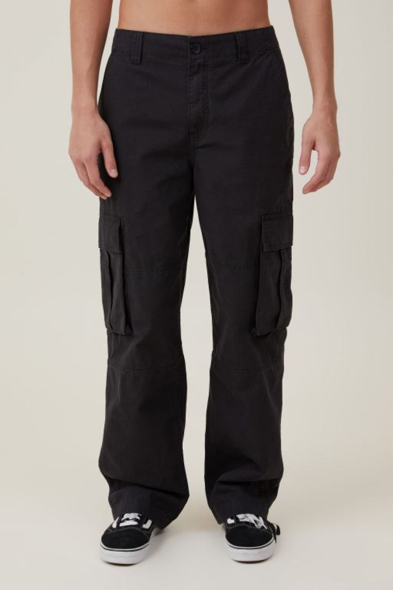 Cotton On Baggy Cargo Men's Pants Black | BugGD580XO9