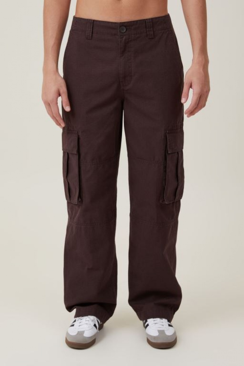 Cotton On Baggy Cargo Men's Pants Dark Chocolate | 3nY5KDhxRhv