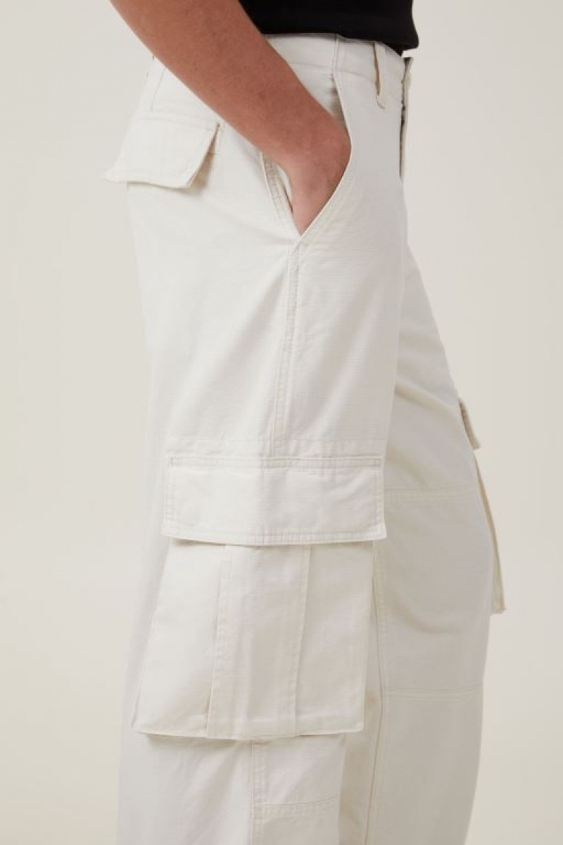 Cotton On Baggy Cargo Men's Pants Ecru | AvIJekc3QoO