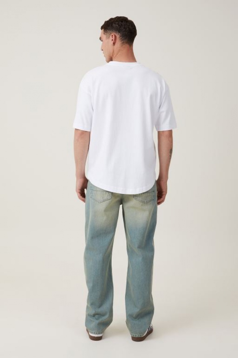 Cotton On Baggy Men's Jeans Blue Wash | 0OOVz2R6b04