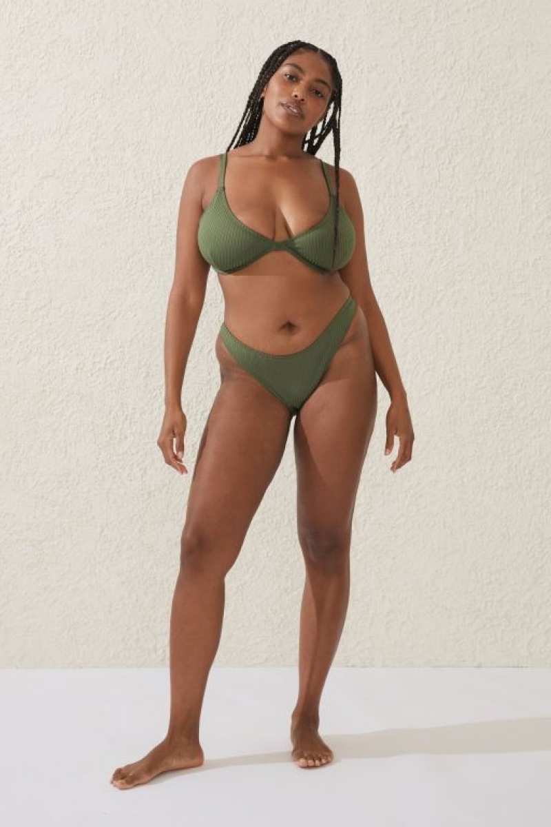 Cotton On Balconette Bra D+ Women's Bikini Tops Khaki | ODRNSSdMEMd