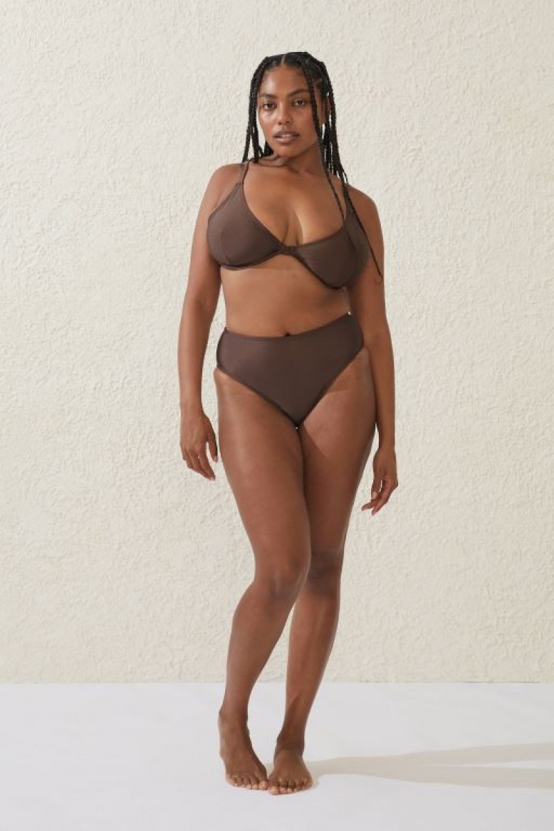 Cotton On Balconette Bra D+ Women's Bikini Tops Brownie | 4PYUwdadNjf