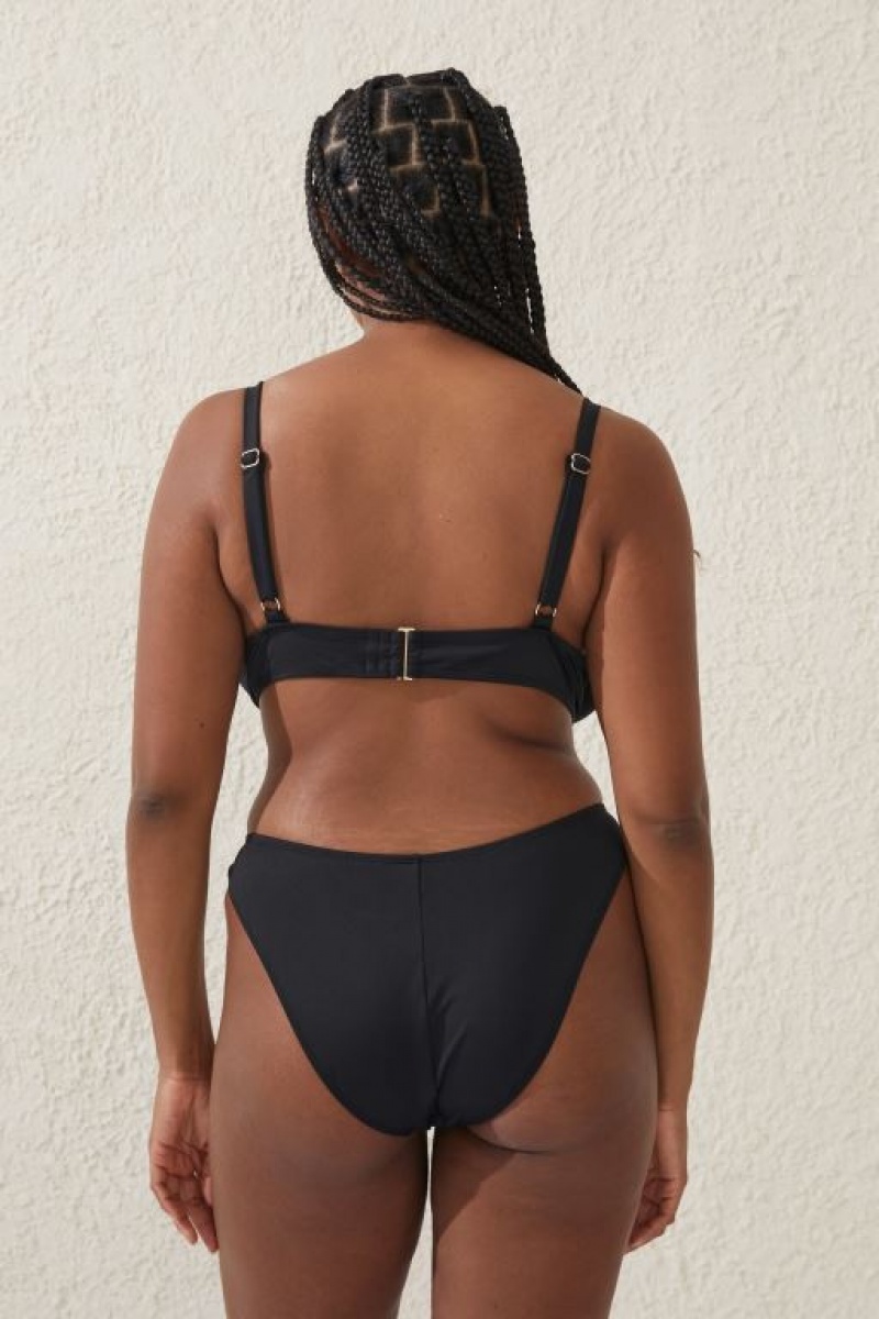 Cotton On Balconette Bra D+ Women's Bikini Tops Black | VVpzGtVJZrj
