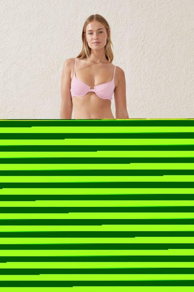 Cotton On Balconette Bra Women's Bikini Tops Pink | Pwq03duZrP7