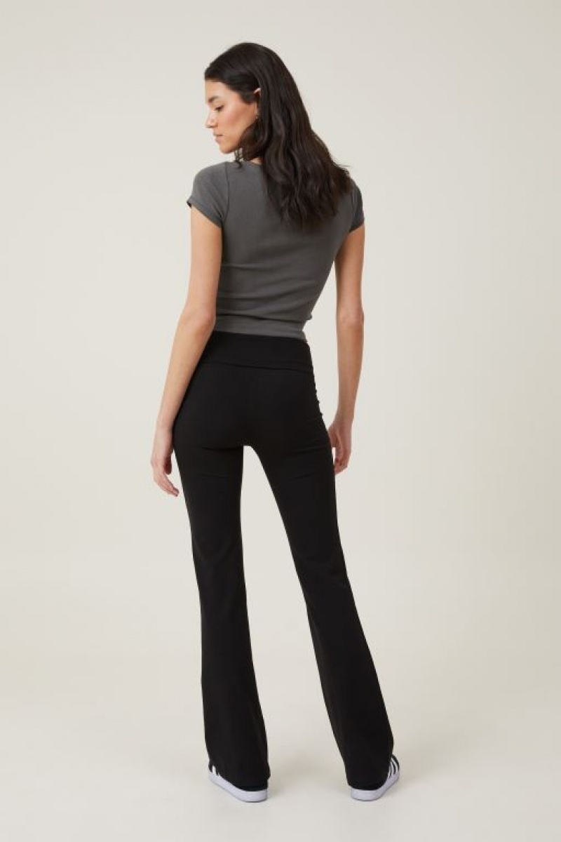 Cotton On Bella Bootleg Women's Pants Black | XtPUqHI2DMf