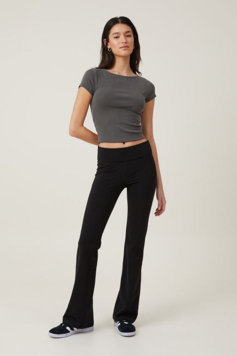 Cotton On Bella Bootleg Women\'s Pants Black | XtPUqHI2DMf