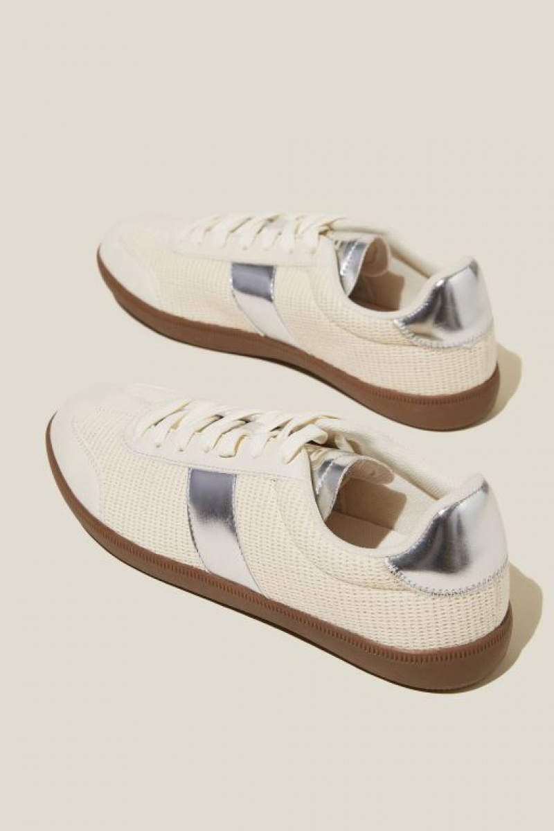 Cotton On Bella Sleek Retro Women's Sneakers Silver | OrlvpzeaiGw