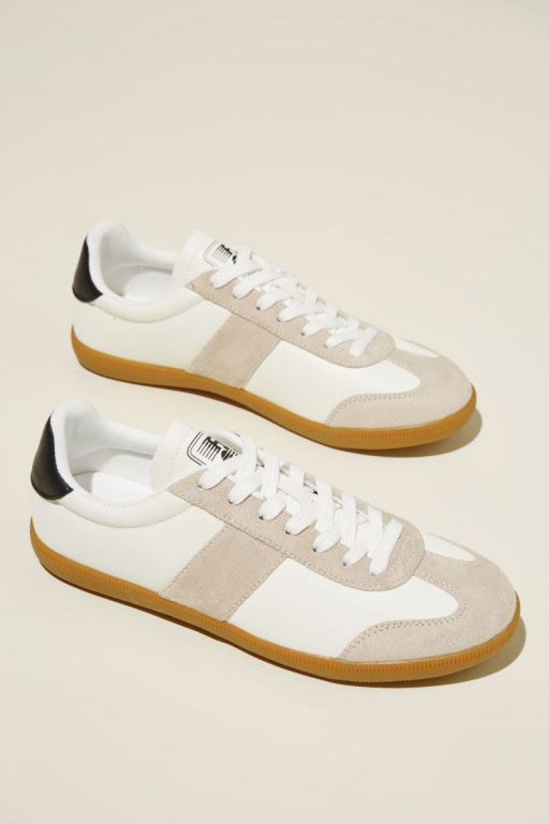 Cotton On Bella Sleek Retro Women's Sneakers White / Beige | tM7FLRnn40N
