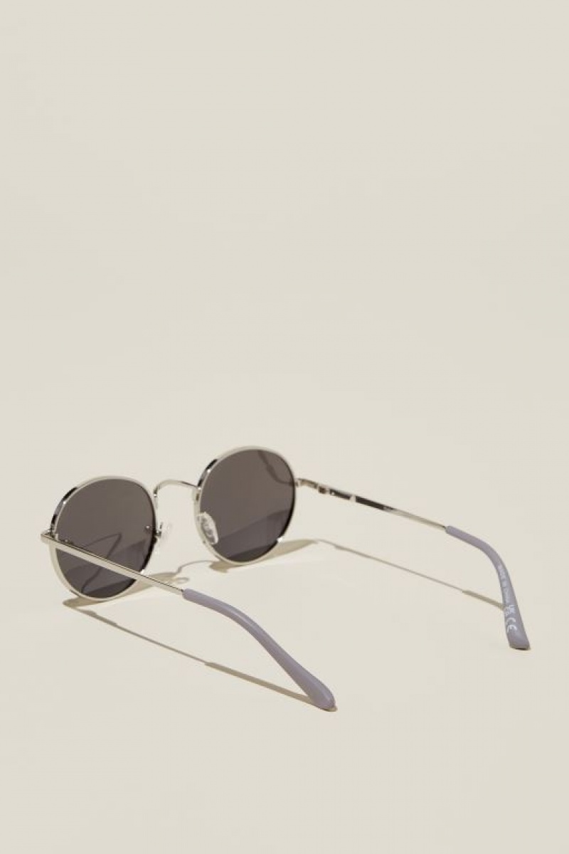 Cotton On Bellbrae Polarized Men's Sunglasses Silver / Grey / Silver | 3ZwdkRvJsPL