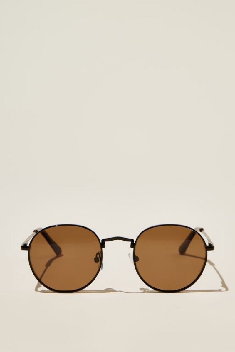 Cotton On Bellbrae Polarized Men\'s Sunglasses Black / Brown | c6iSUcNZ3i7