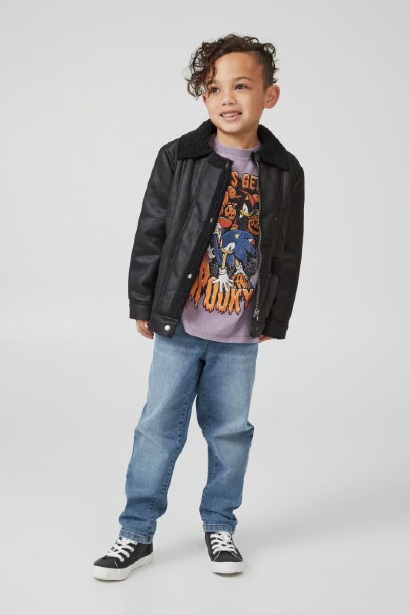 Cotton On Biker Sherpa Girls' Jackets Black | nNJWqOY3Hsa