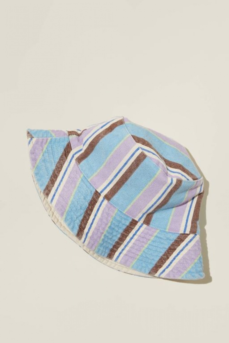 Cotton On Billie Bucket Women's Hats Blue / Stripes | XIwh0kNkICY