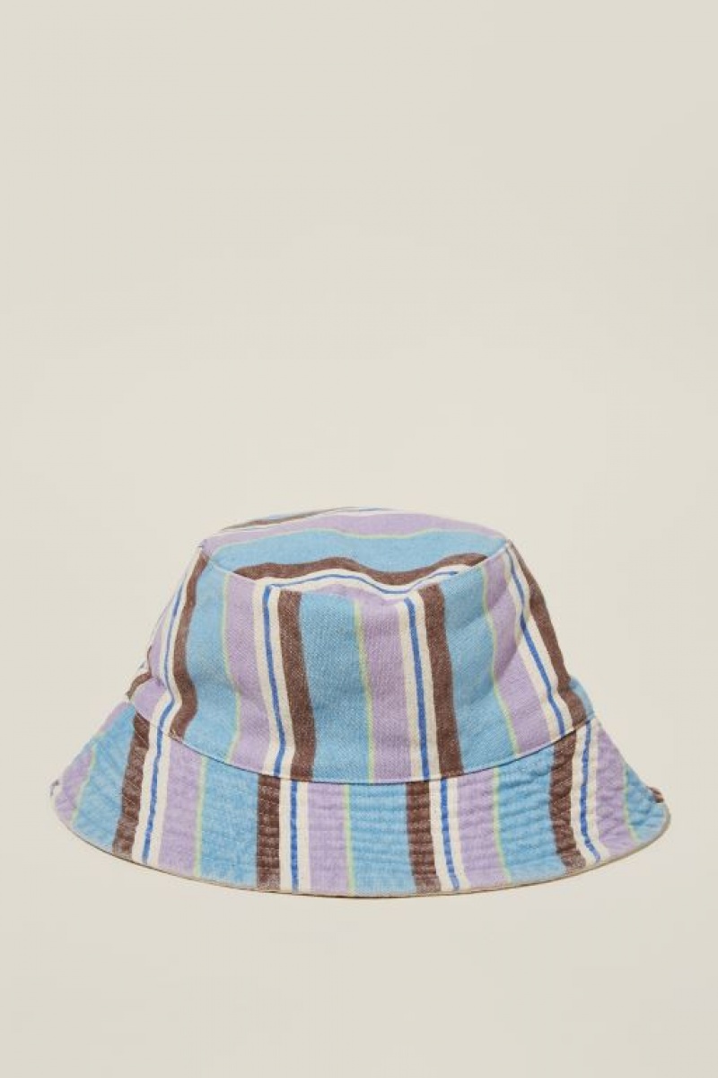 Cotton On Billie Bucket Women\'s Hats Blue / Stripes | XIwh0kNkICY