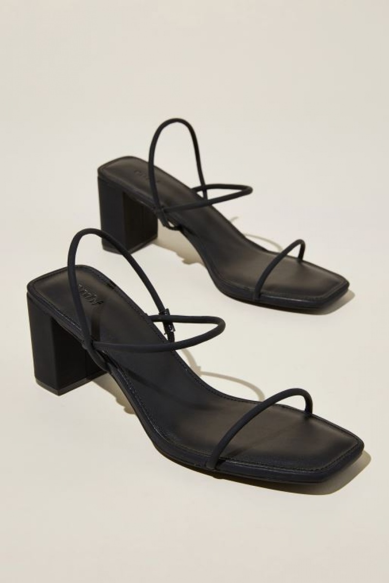 Cotton On Billy Tubular Slingback Block Women's Heels Black | jHyAg1Yh4fy