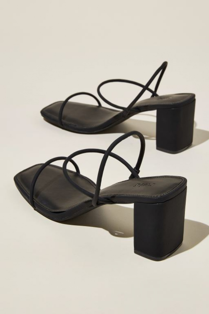 Cotton On Billy Tubular Slingback Block Women's Heels Black | jHyAg1Yh4fy