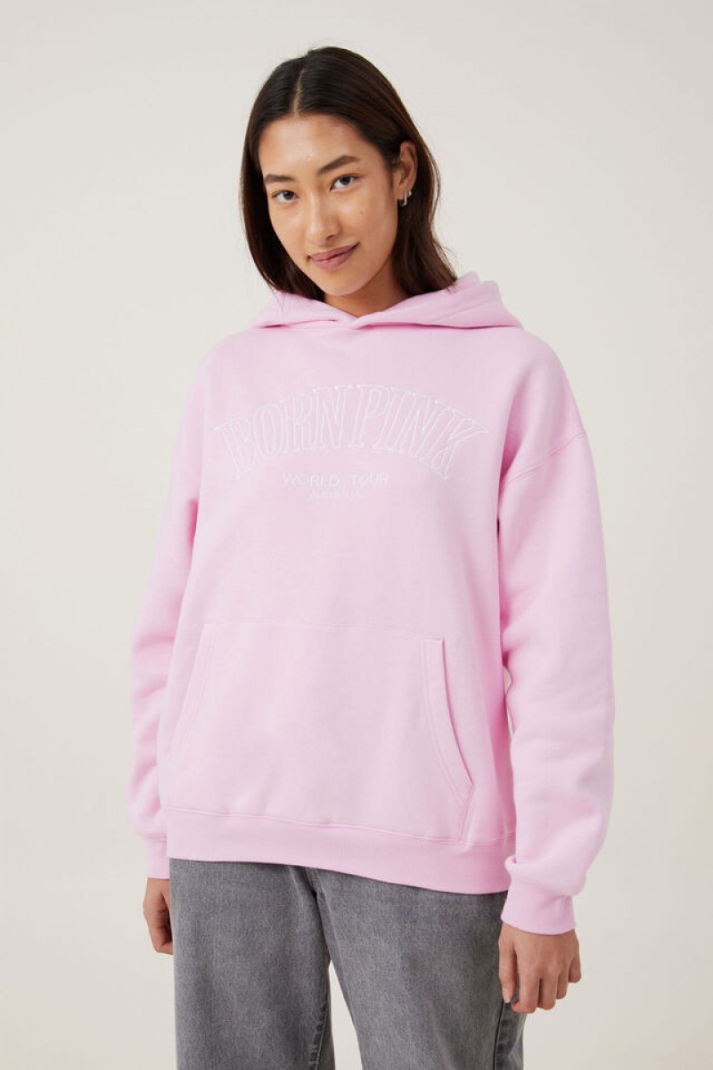 Cotton On Black Pink Hoodie Women\'s Track Pants Black Pink / Pink | D5CdzDaNnEZ