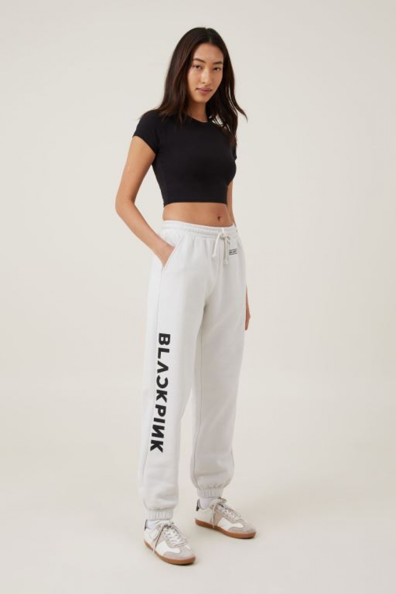 Cotton On Black Pink Track Women\'s Track Pants Black Pink / White | lGs4u5yNCRW