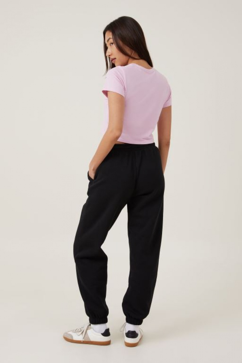 Cotton On Black Pink Track Women's Track Pants Black Pink / Black | kFRCLW8W7w5