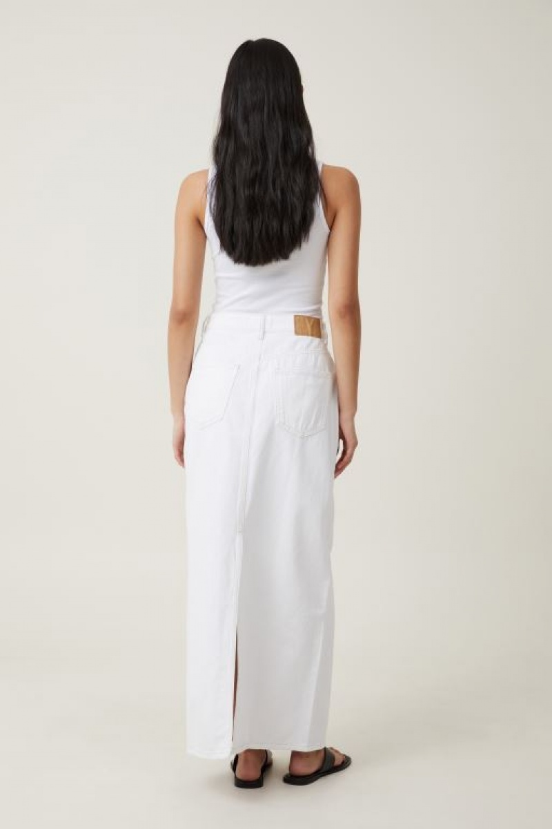 Cotton On Blake Denim Maxi Women's Skirt Whitehaven | UjITqCk1MzB