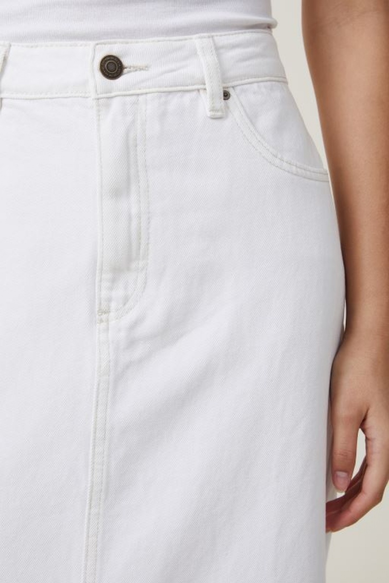 Cotton On Blake Denim Maxi Women's Skirt Whitehaven | UjITqCk1MzB