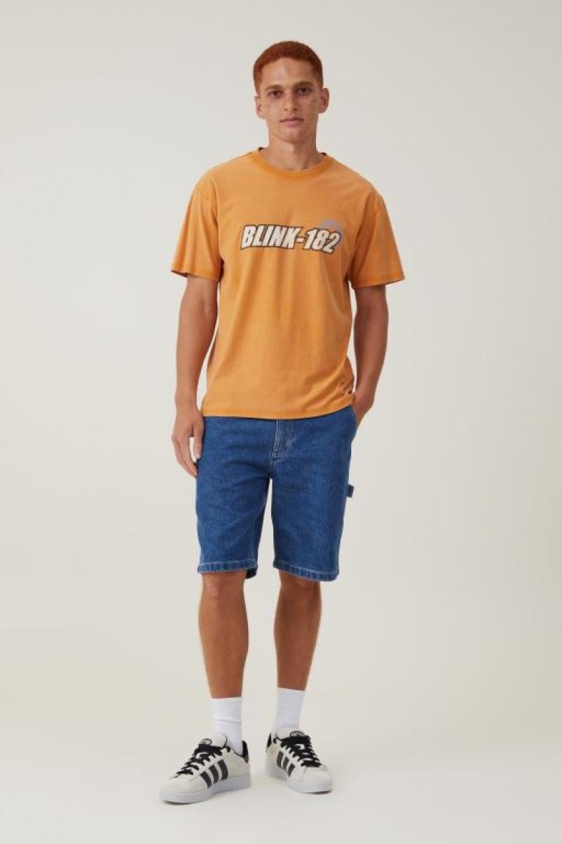 Cotton On Blink 182 Loose Fit Men's Graphic T-Shirts Gold | iIM1UKckHdD