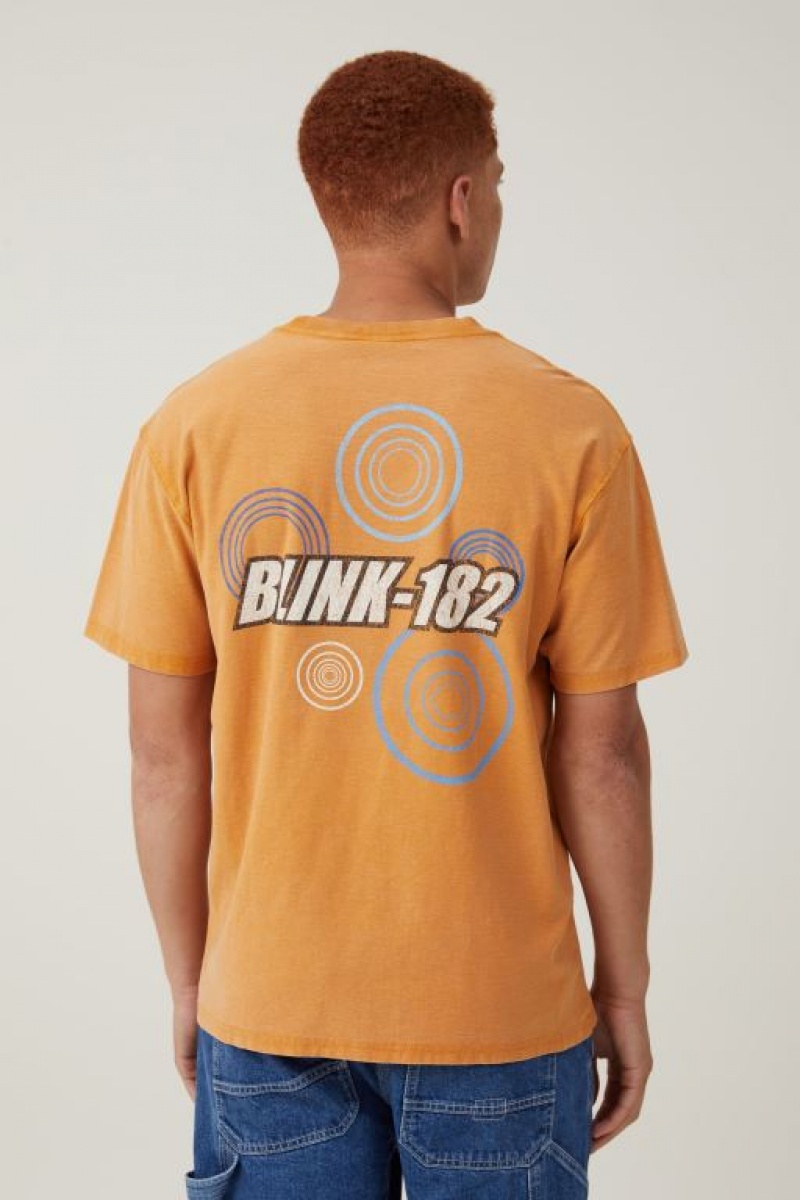 Cotton On Blink 182 Loose Fit Men's Graphic T-Shirts Gold | iIM1UKckHdD
