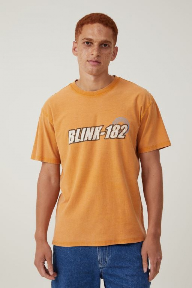 Cotton On Blink 182 Loose Fit Men\'s Graphic T-Shirts Gold | iIM1UKckHdD