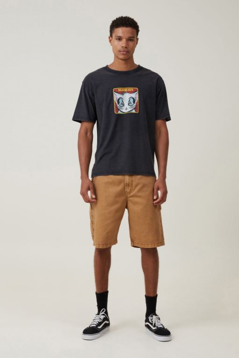 Cotton On Blink 182 Loose Fit Men's Graphic T-Shirts Black | ZnD2Hi8fY7C