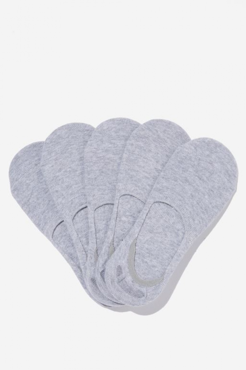 Cotton On Body 5Pk Invisible Women\'s Socks Grey | HuwHYRdftig