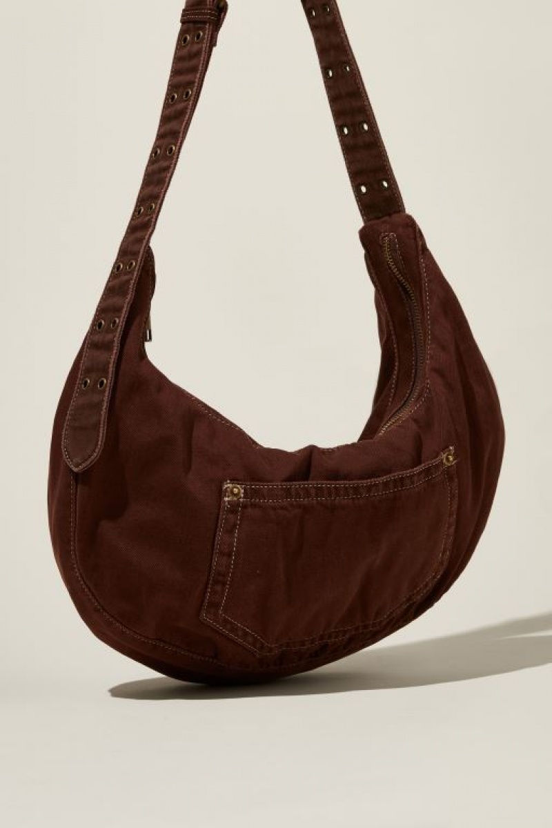 Cotton On Bowie Crescent Cross Body Women's Bags Chocolate Blue | PK9boSRCYW1