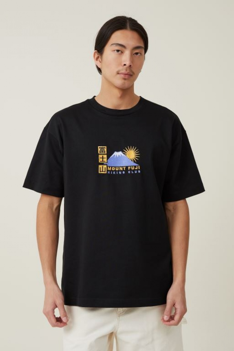 Cotton On Box Fit Men\'s Graphic T-Shirts Black | il5rB60zZiQ