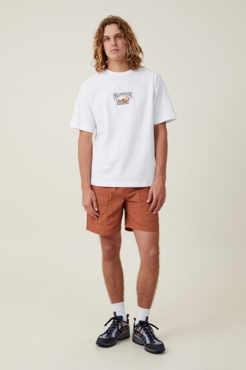 Cotton On Box Fit Men's Graphic T-Shirts White | evC4GFtK4h6