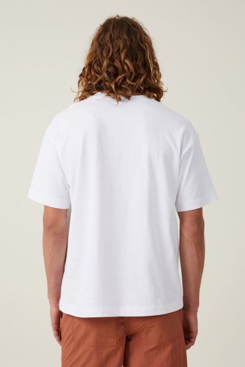 Cotton On Box Fit Men's Graphic T-Shirts White | evC4GFtK4h6