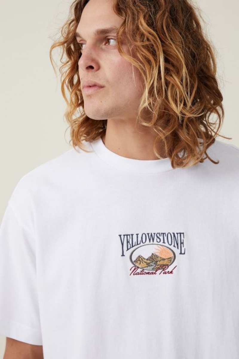 Cotton On Box Fit Men's Graphic T-Shirts White | evC4GFtK4h6