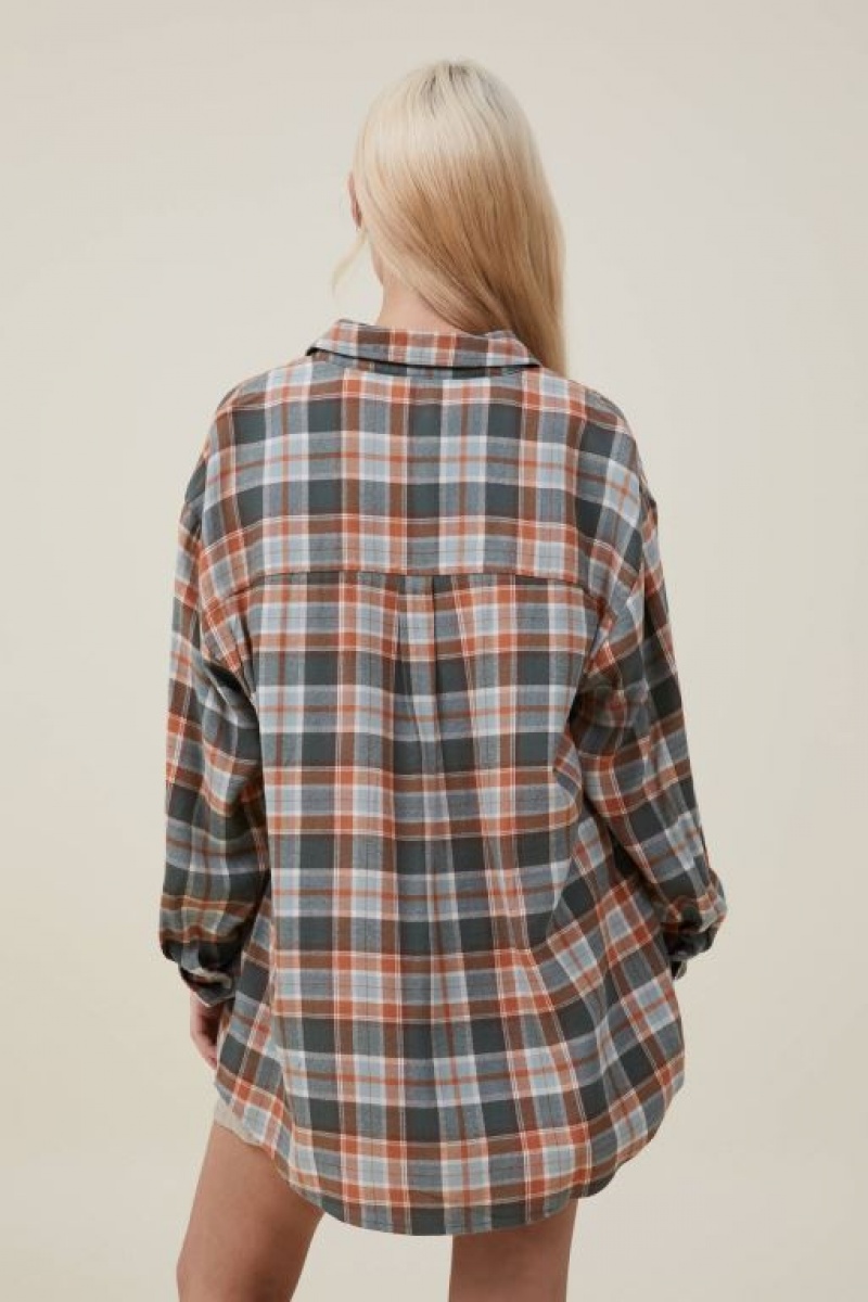 Cotton On Boyfriend Flannel Women's Shirts Linda | iFnckjRg46q