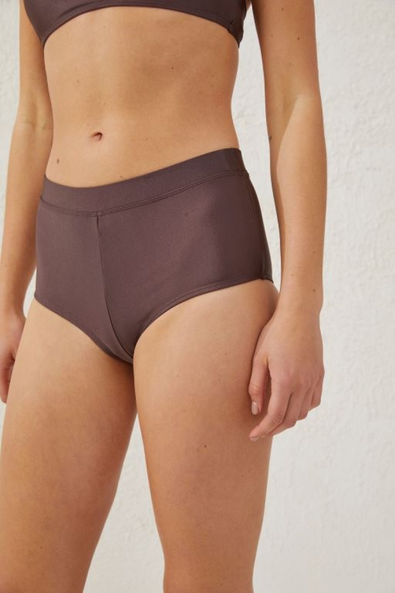 Cotton On Boyleg Full Women's Bikini Bottoms Brownie | NnAz8cyXhSG