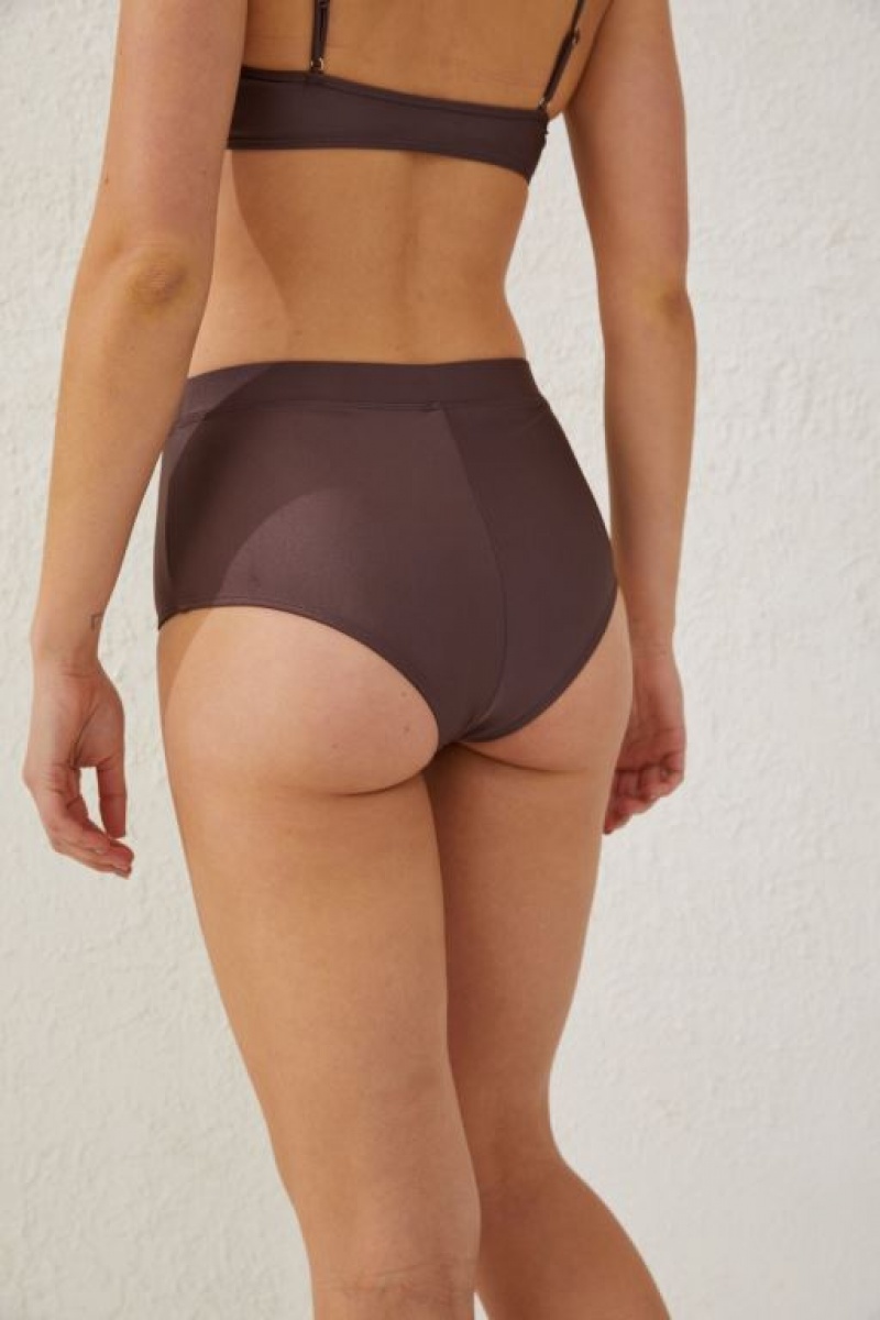 Cotton On Boyleg Full Women's Bikini Bottoms Brownie | NnAz8cyXhSG