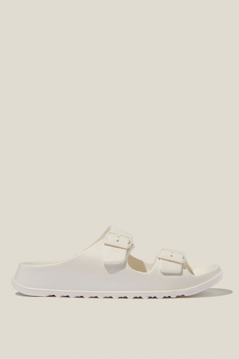 Cotton On Bronte Double Buckle Slide Women\'s Sandals White | WOSpbHjhMHA