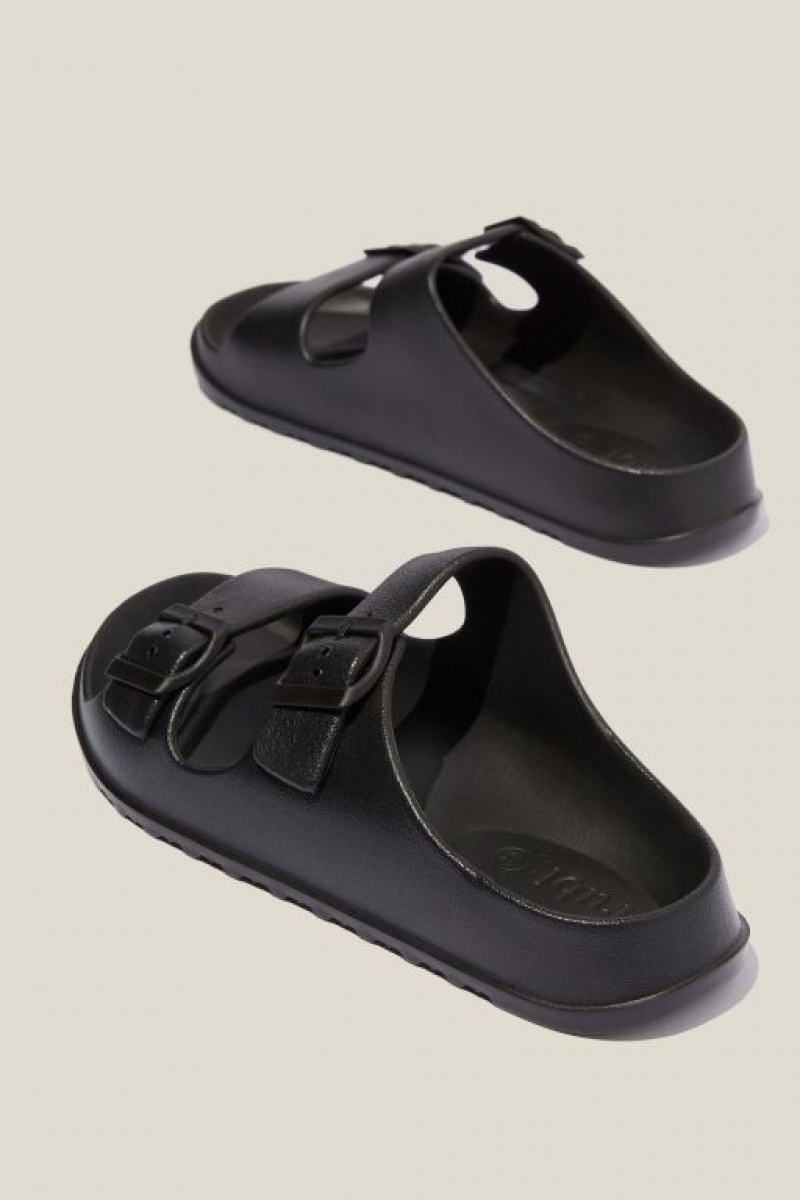 Cotton On Bronte Double Buckle Slide Women's Sandals Black | la6sF5oZXQx