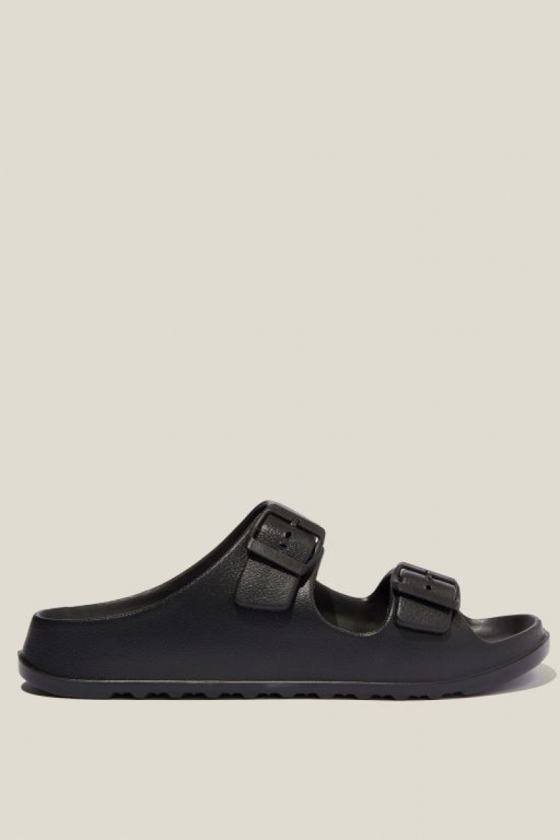 Cotton On Bronte Double Buckle Slide Women\'s Sandals Black | la6sF5oZXQx