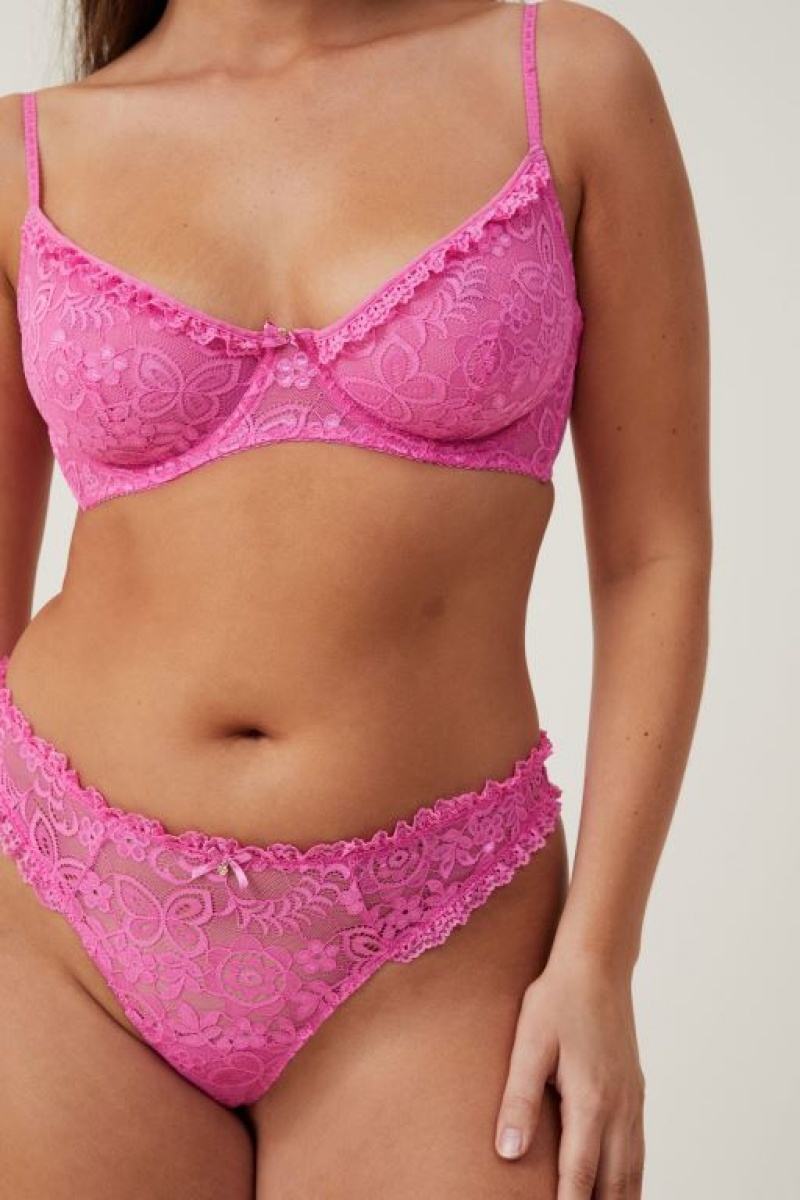 Cotton On Butterfly Lace Brief Women's Thong Cupids | dqPVJkBuRpo