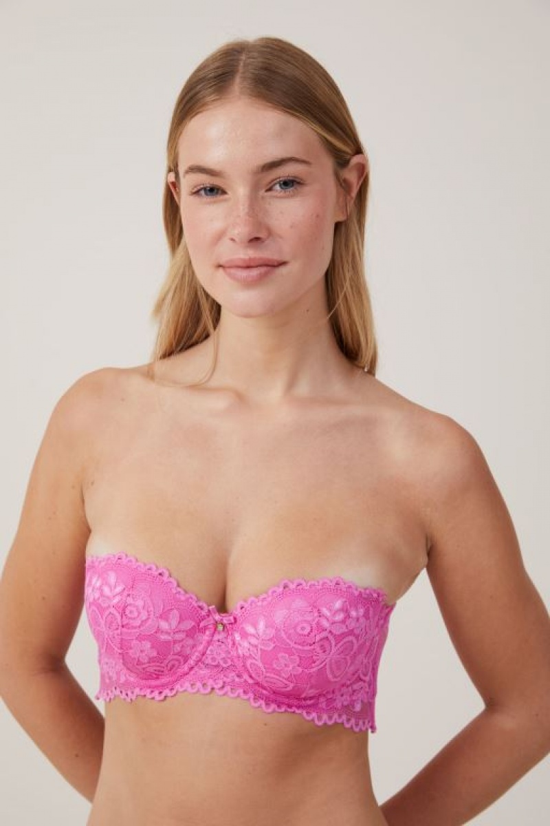Cotton On Butterfly Lace Strapless Push Up2 Women's Bras Cupids | H0wEAJY4IjN