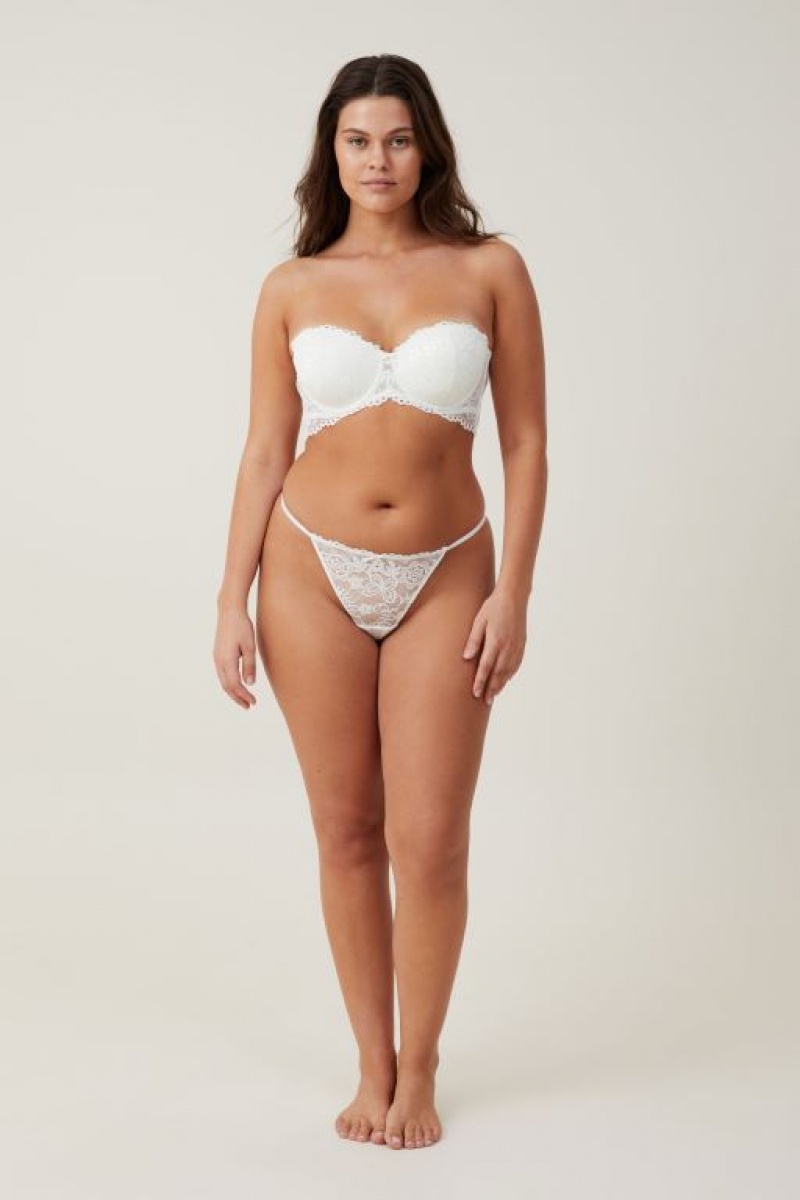 Cotton On Butterfly Lace Strapless Push Up2 Women's Bras Cream | vvgFQptP4GD
