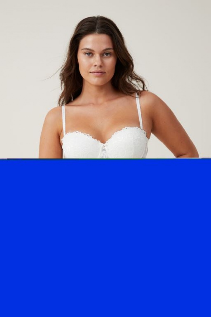 Cotton On Butterfly Lace Strapless Push Up2 Women's Bras Cream | vvgFQptP4GD