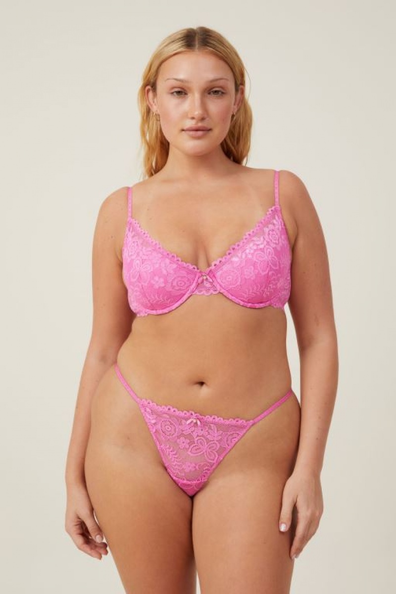 Cotton On Butterfly Lace Tanga Brief Women's Thong Cupids | Bymhcibtyyf