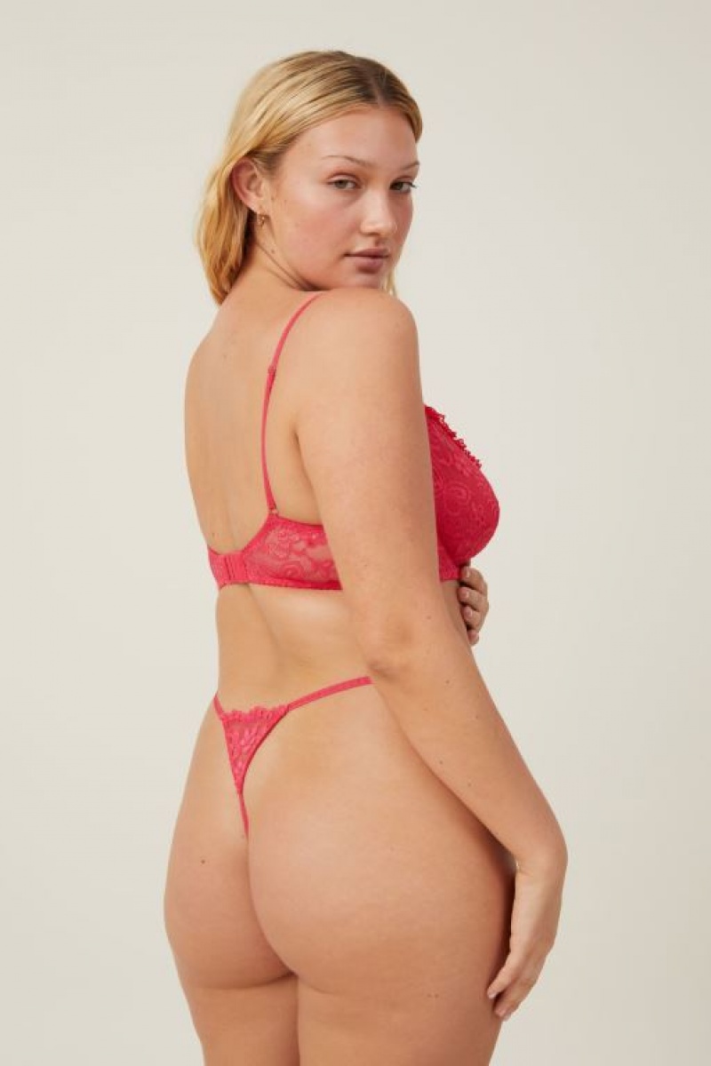 Cotton On Butterfly Lace Underwire Women's Bras Rose Red | zBOWgf0ghKb