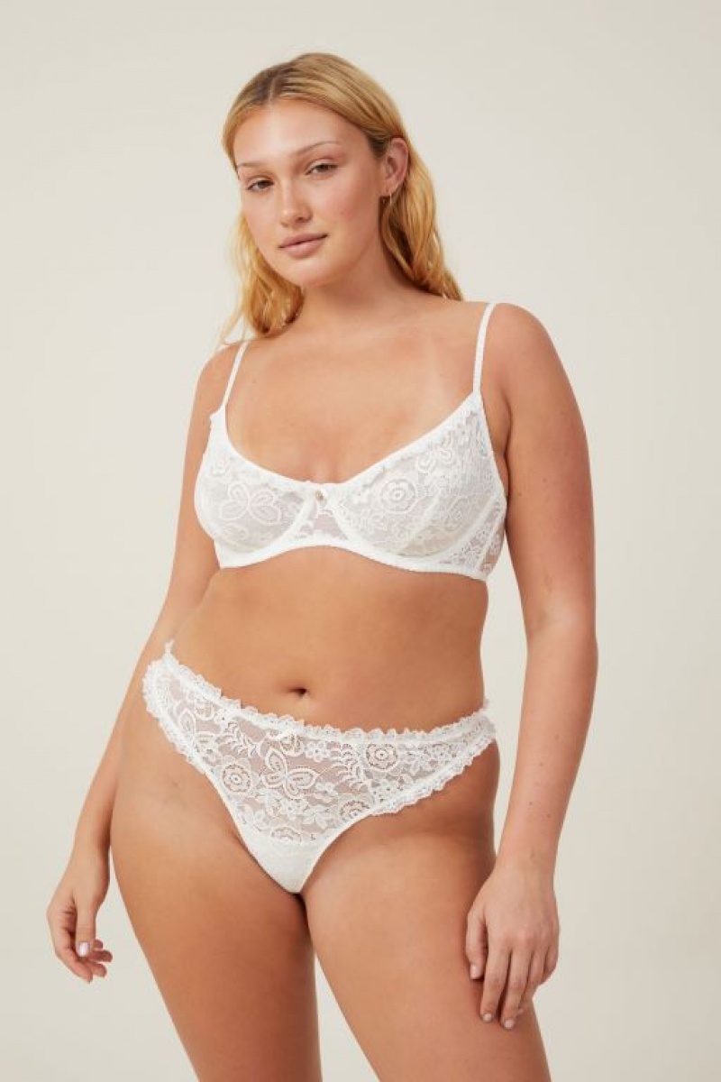 Cotton On Butterfly Lace Underwire Women\'s Bras Cream | PvCCn15q9ja