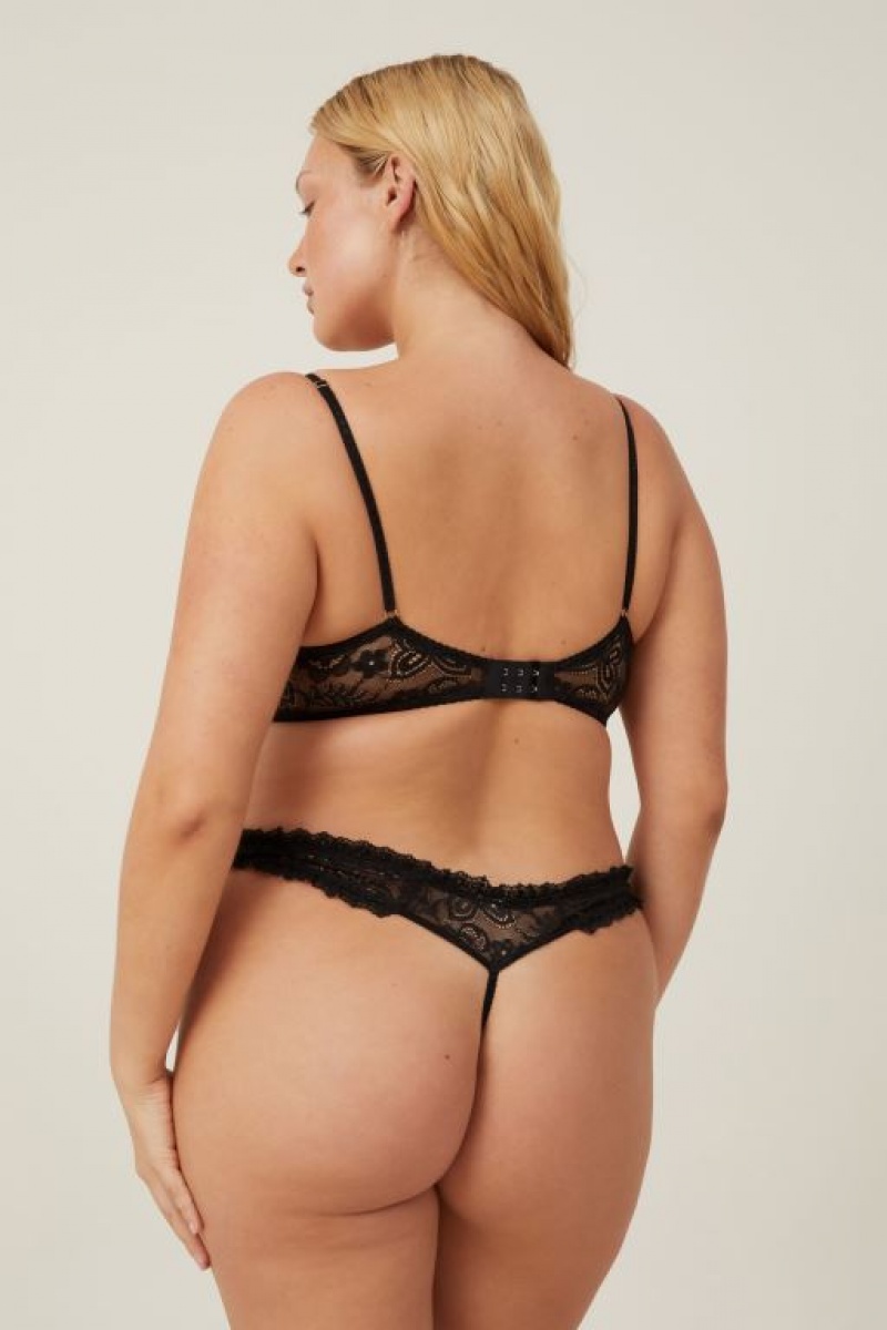 Cotton On Butterfly Lace Underwire Women's Bras Black | oGniTsQwqpC