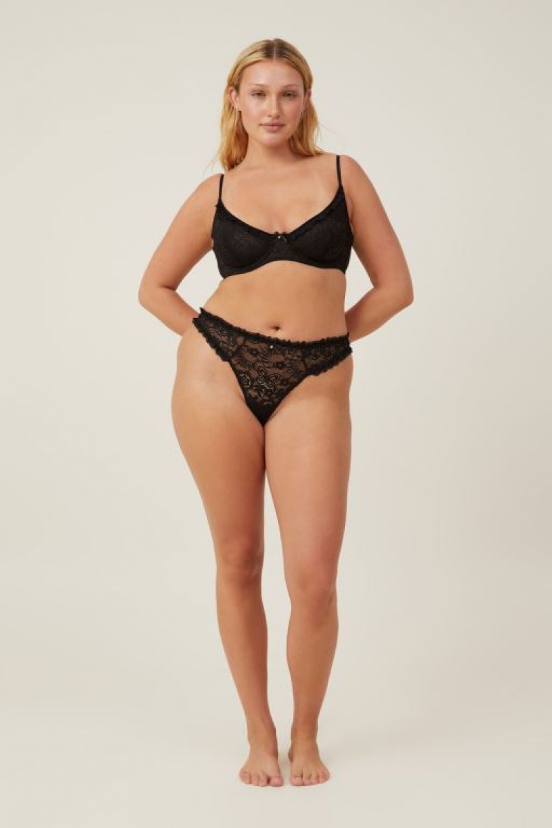 Cotton On Butterfly Lace Underwire Women's Bras Black | oGniTsQwqpC