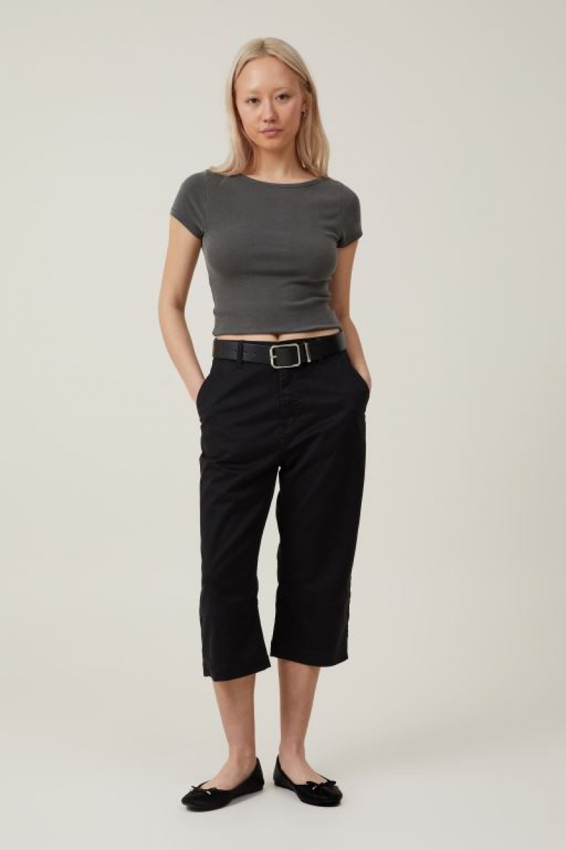 Cotton On Capri Women\'s Pants Black | 2cvBYbJNAYv